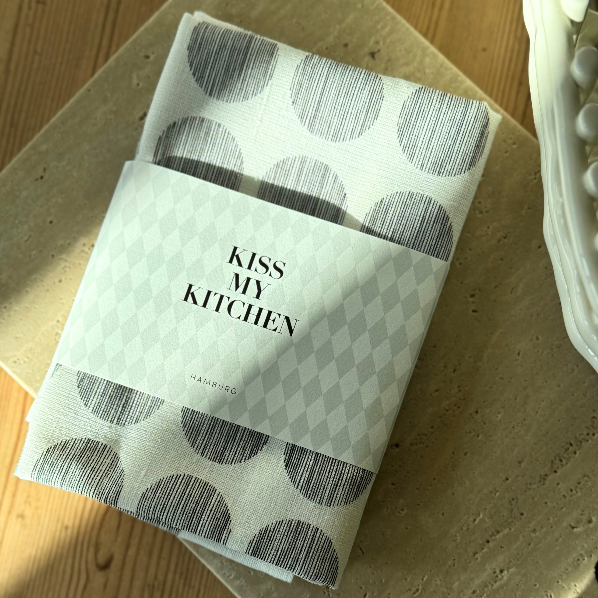 Geschirrtuch, Dots white