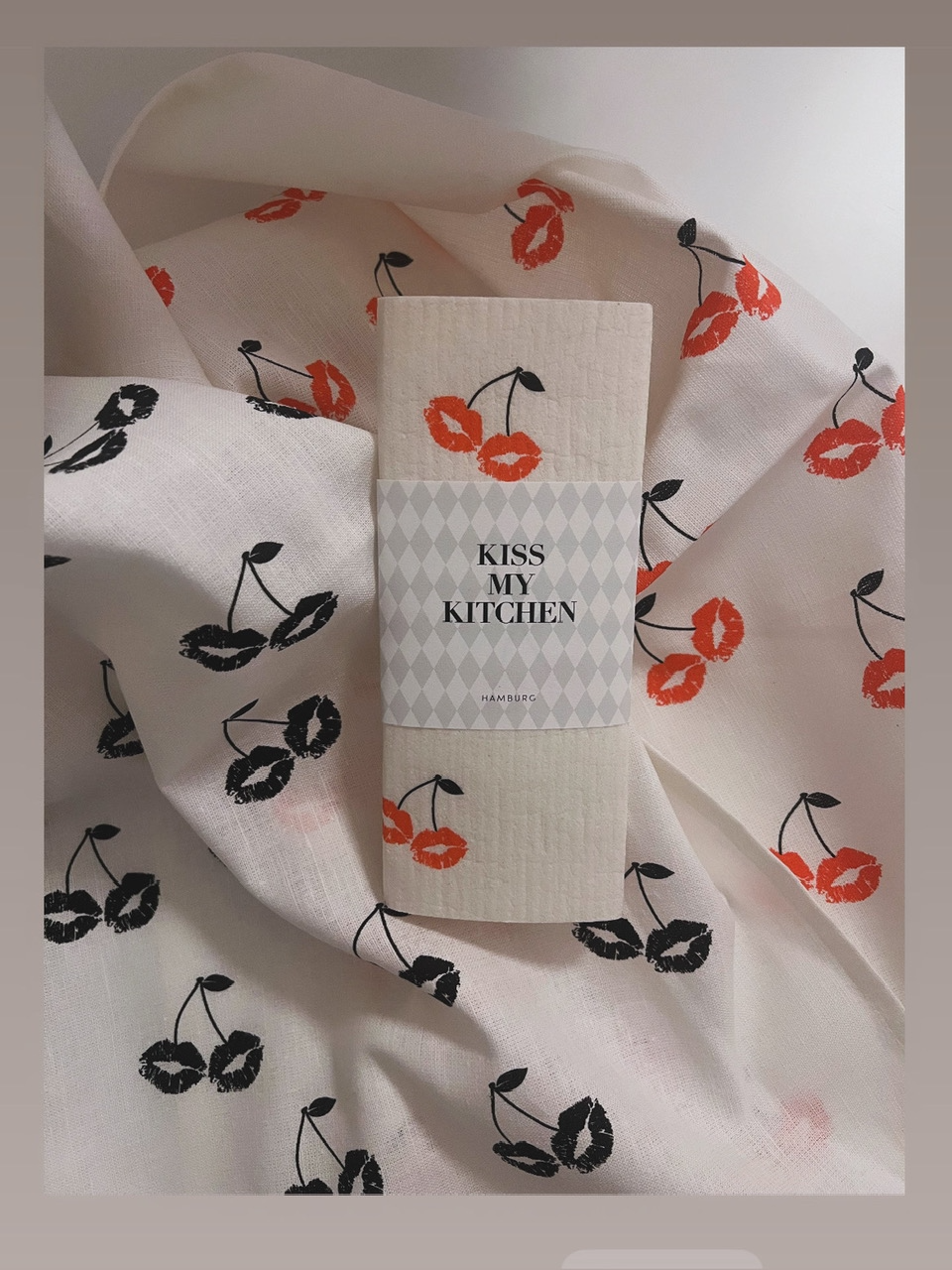 Geschirrtuch Cherrykiss black and red x2