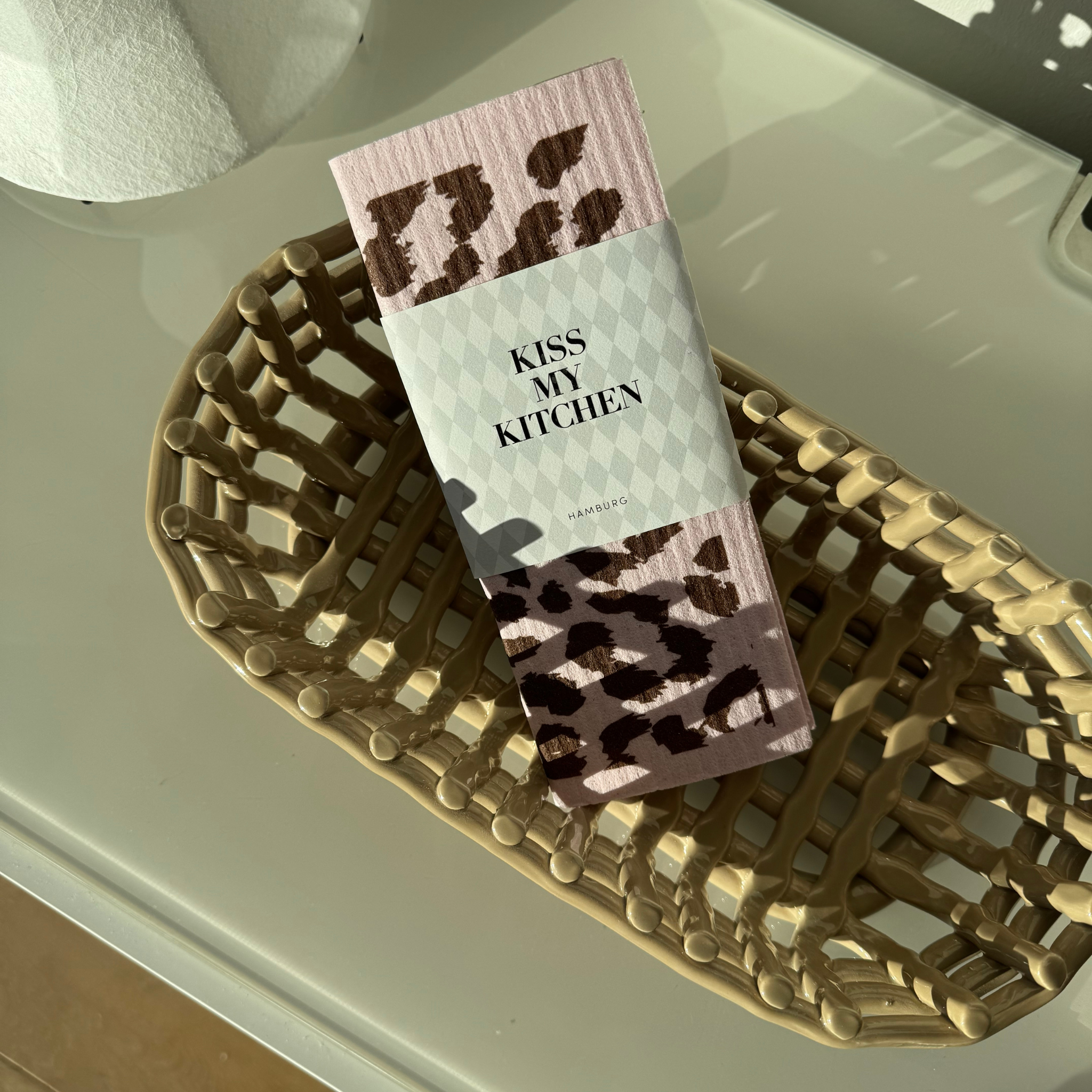 Schwammtuch, Leo rose brown