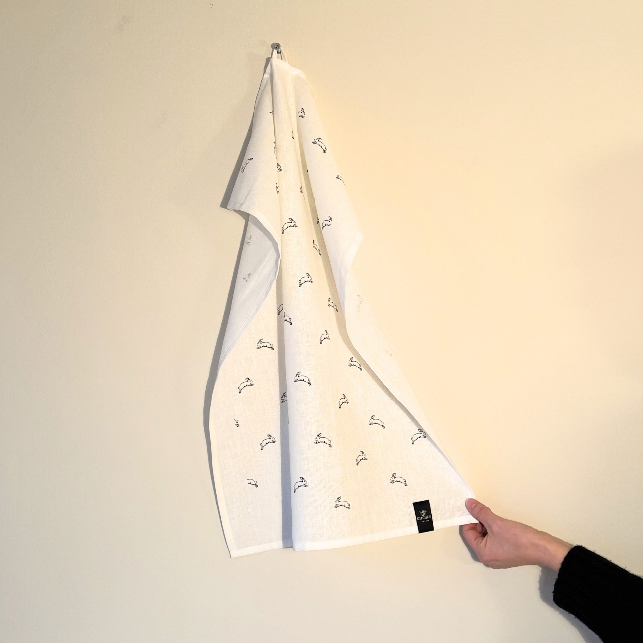 Geschirrtuch, Bunny white black