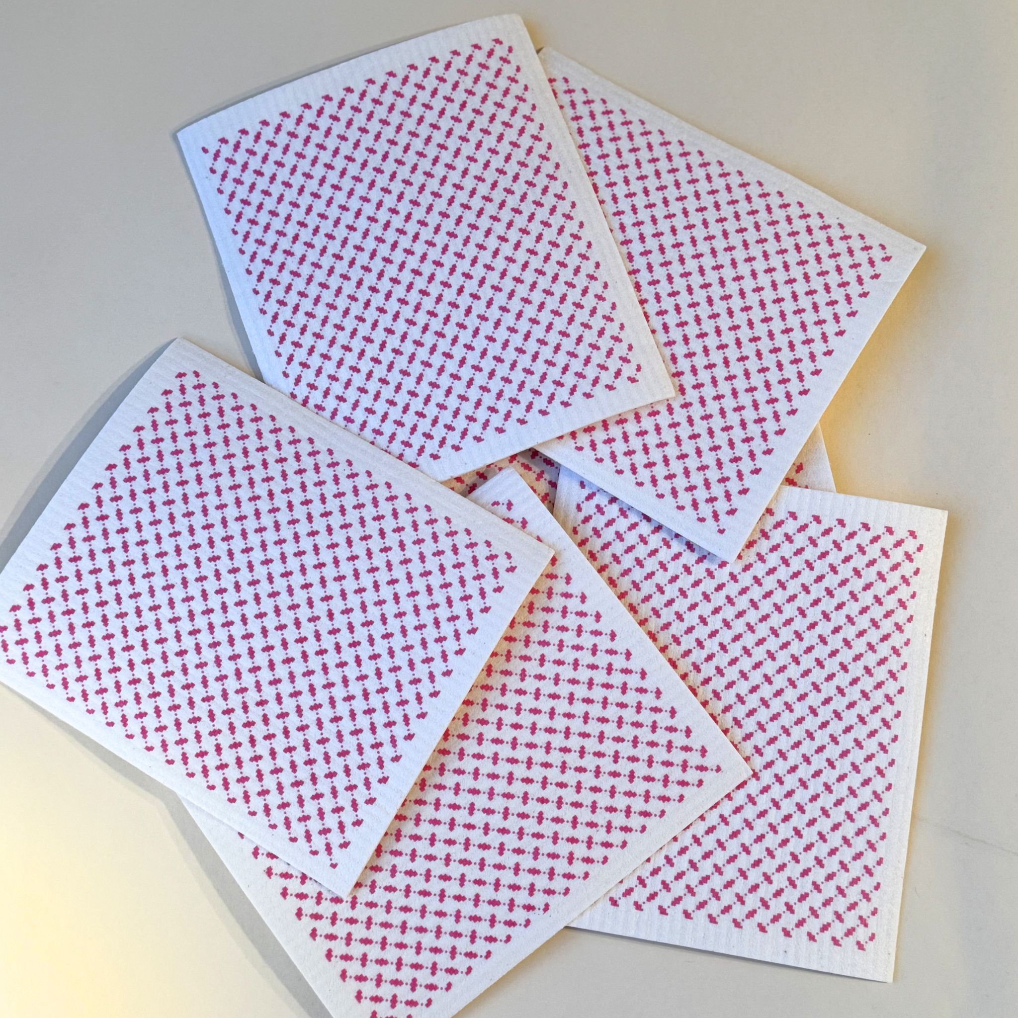 Schwammtuch, Pali white pink