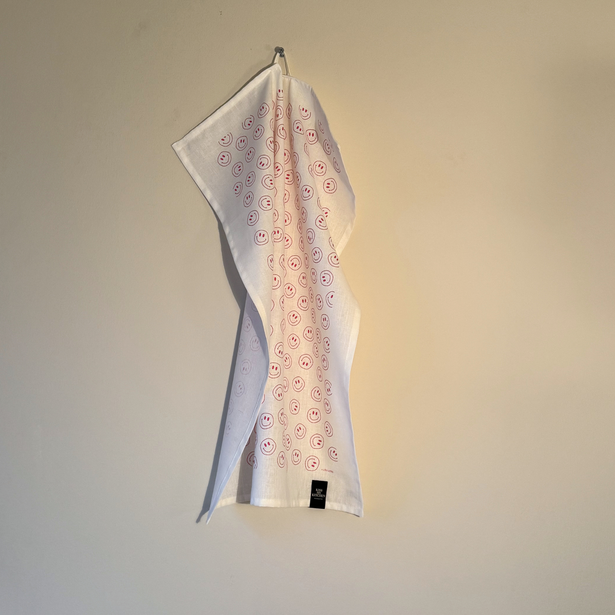 Geschirrtuch, Smile white pink