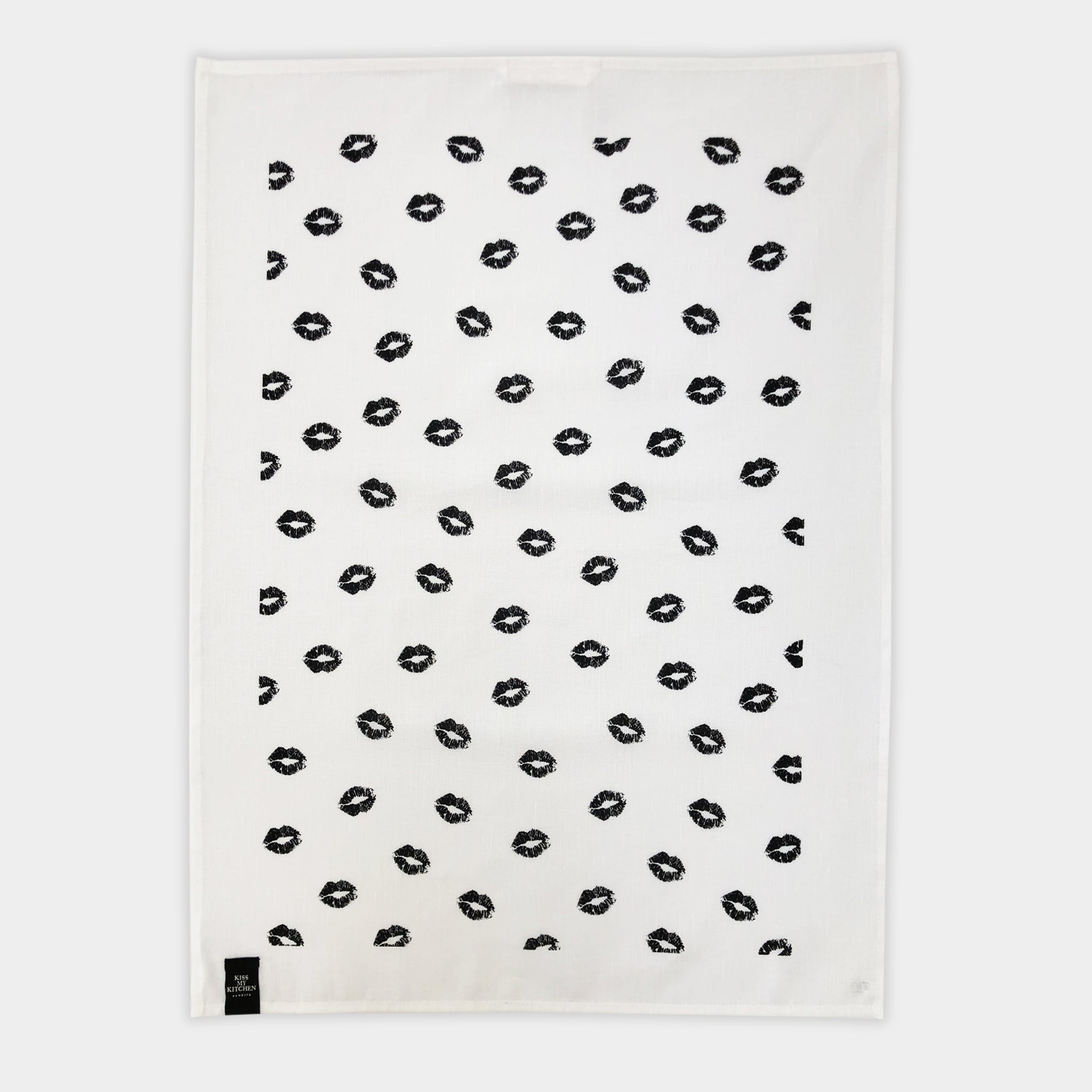 Geschirrtuch, Kiss white black