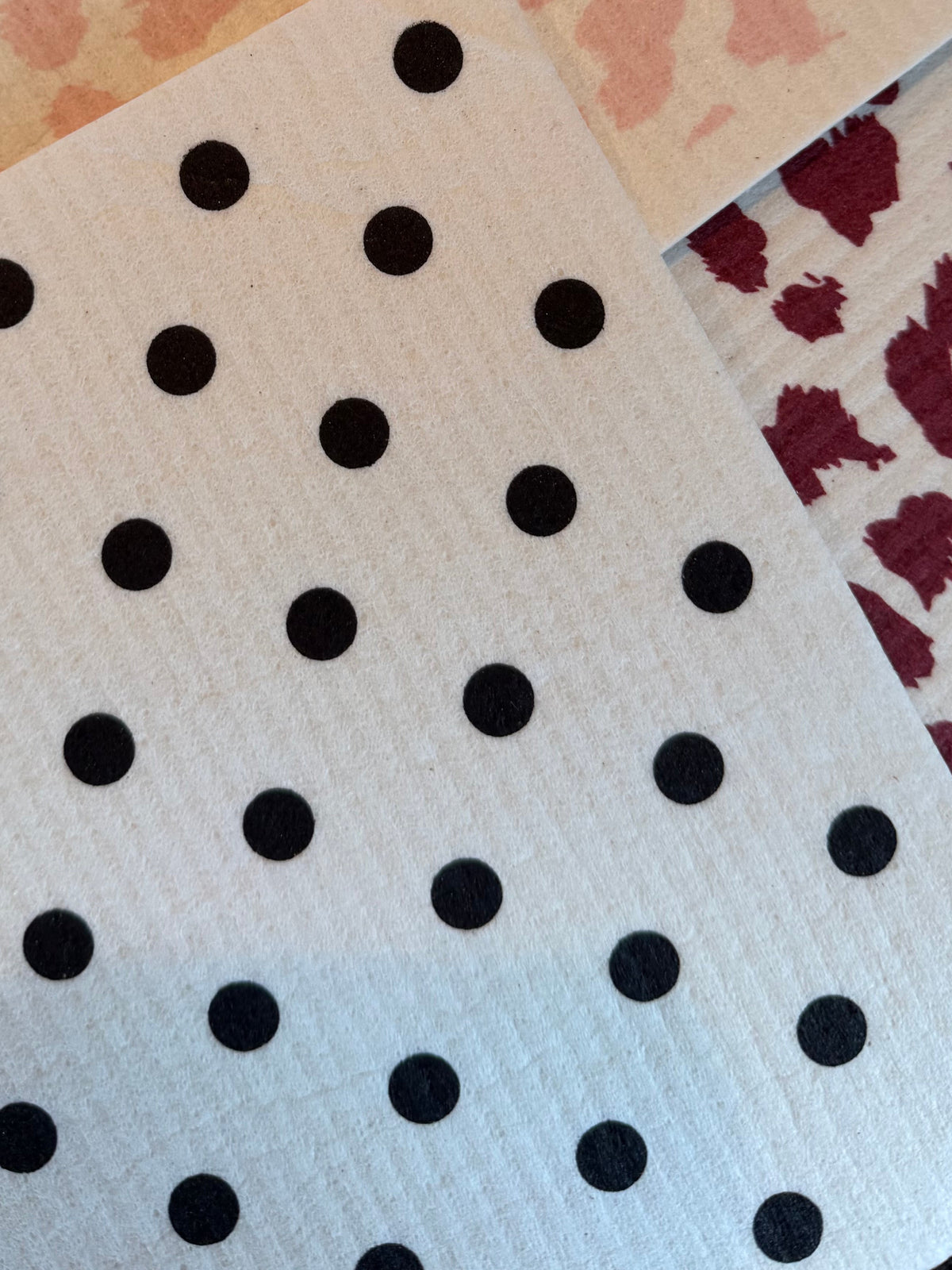 Schwammtuch Polkadots black white