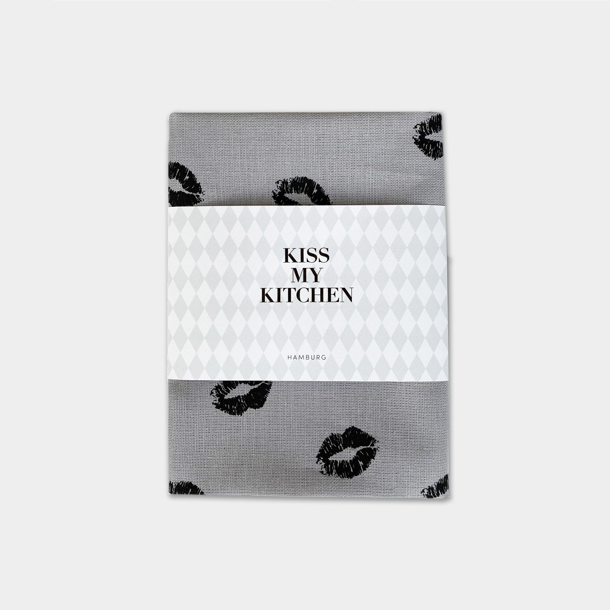 WO Geschirrtuch, Kiss grey black, 4 Stck.