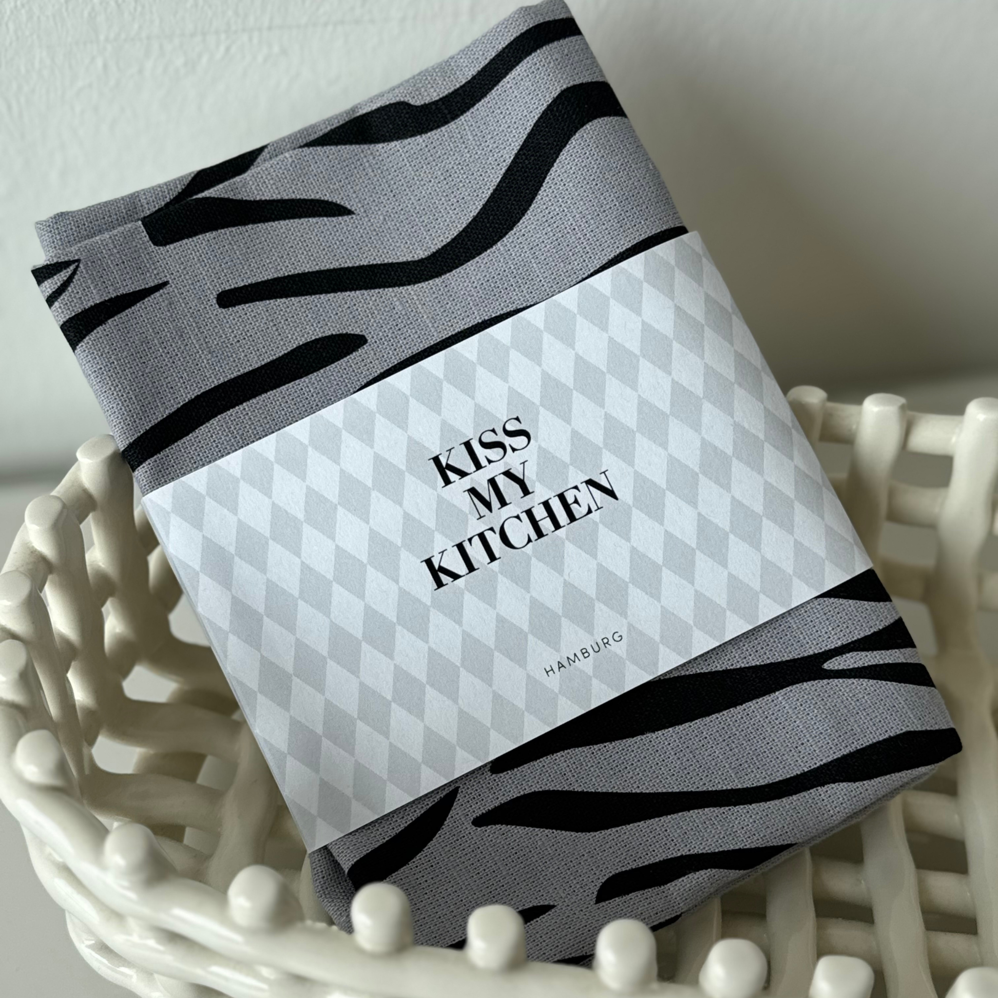 Geschirrtuch, Wild grey black