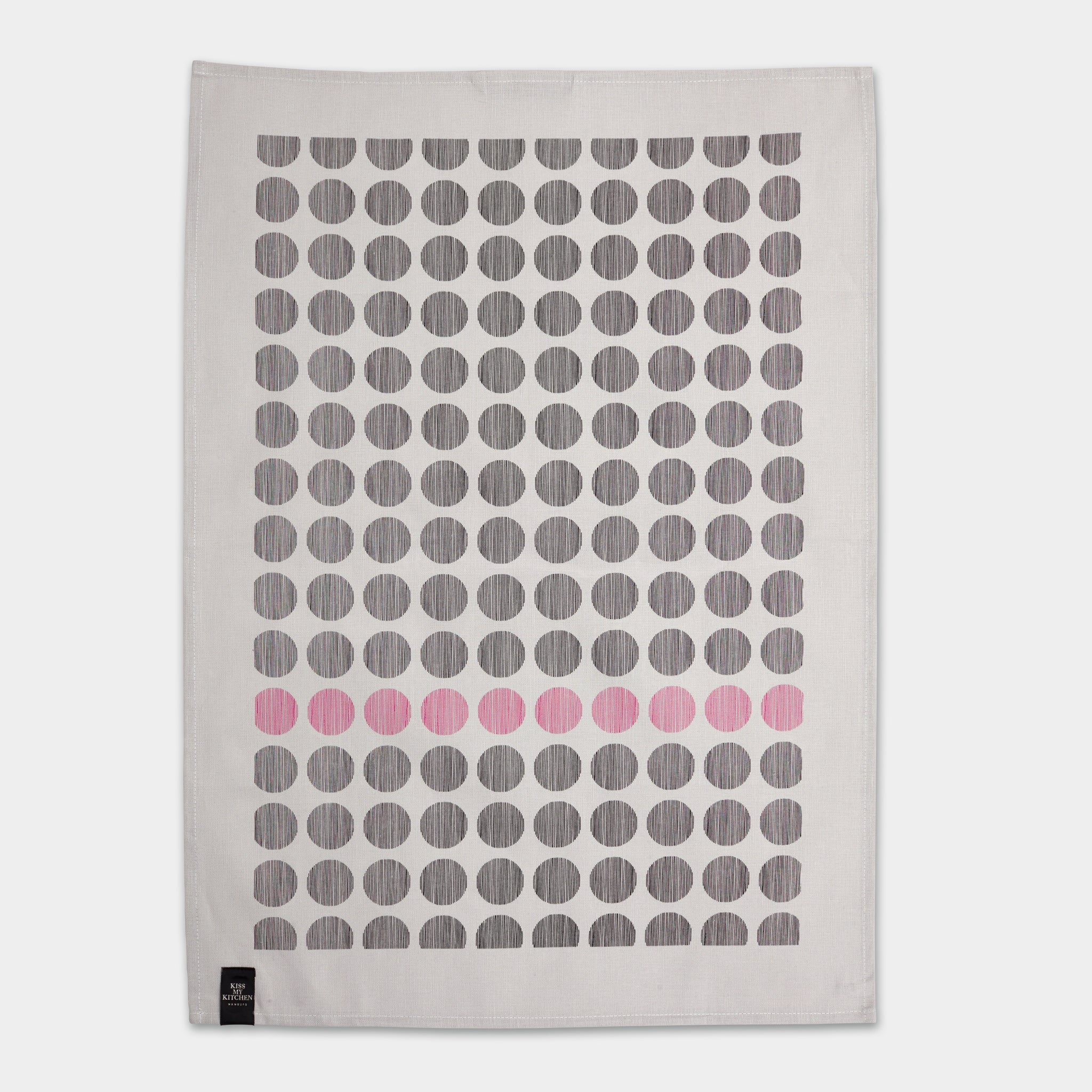 WO Geschirrtuch, Dots grey/pink, 4 Stck.