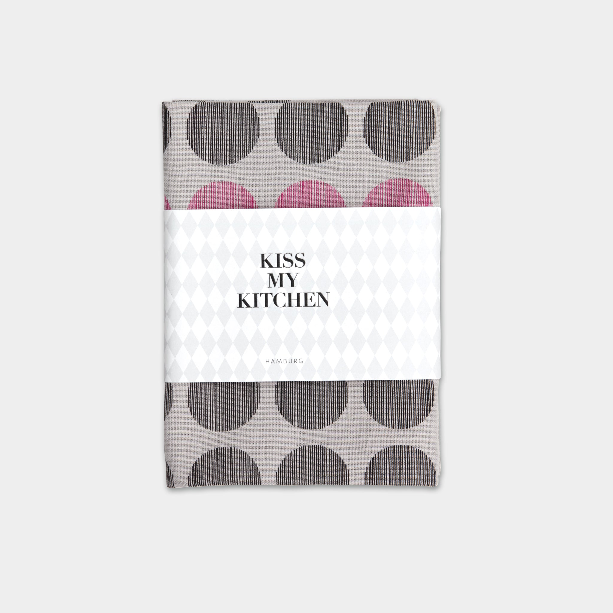 WO Geschirrtuch, Dots grey/pink, 4 Stck.