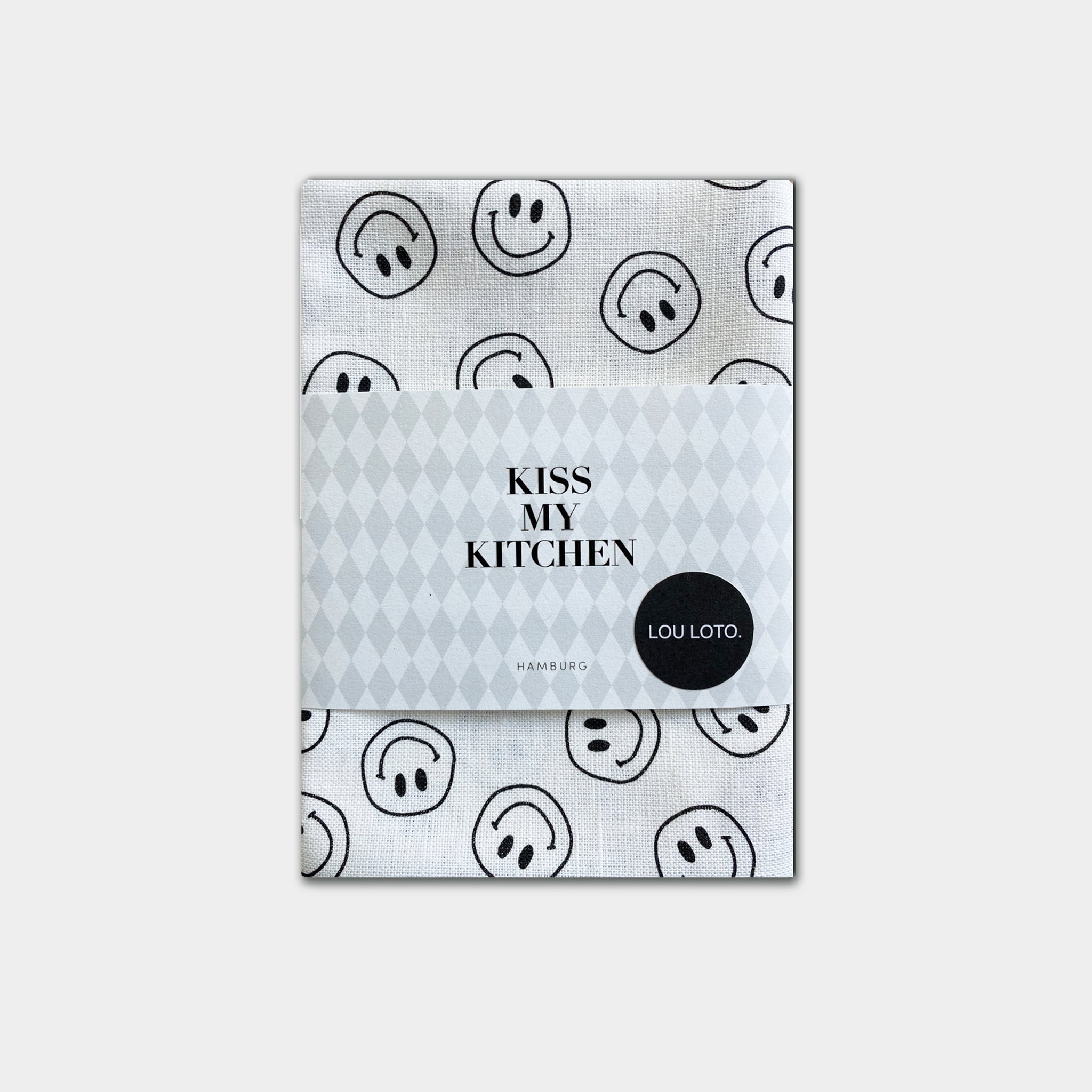 Geschirrtuch, Smile white black x2
