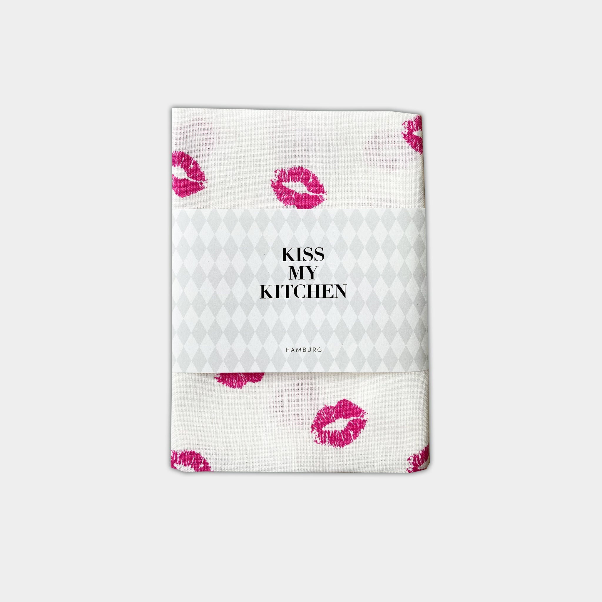 Geschirrtuch, Kiss white pink x2