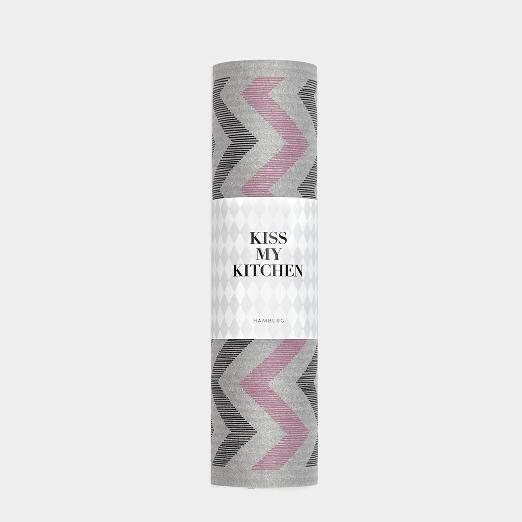 WO Schwammtuch-Rolle, Zickzack grey black pink, 4 Stck.