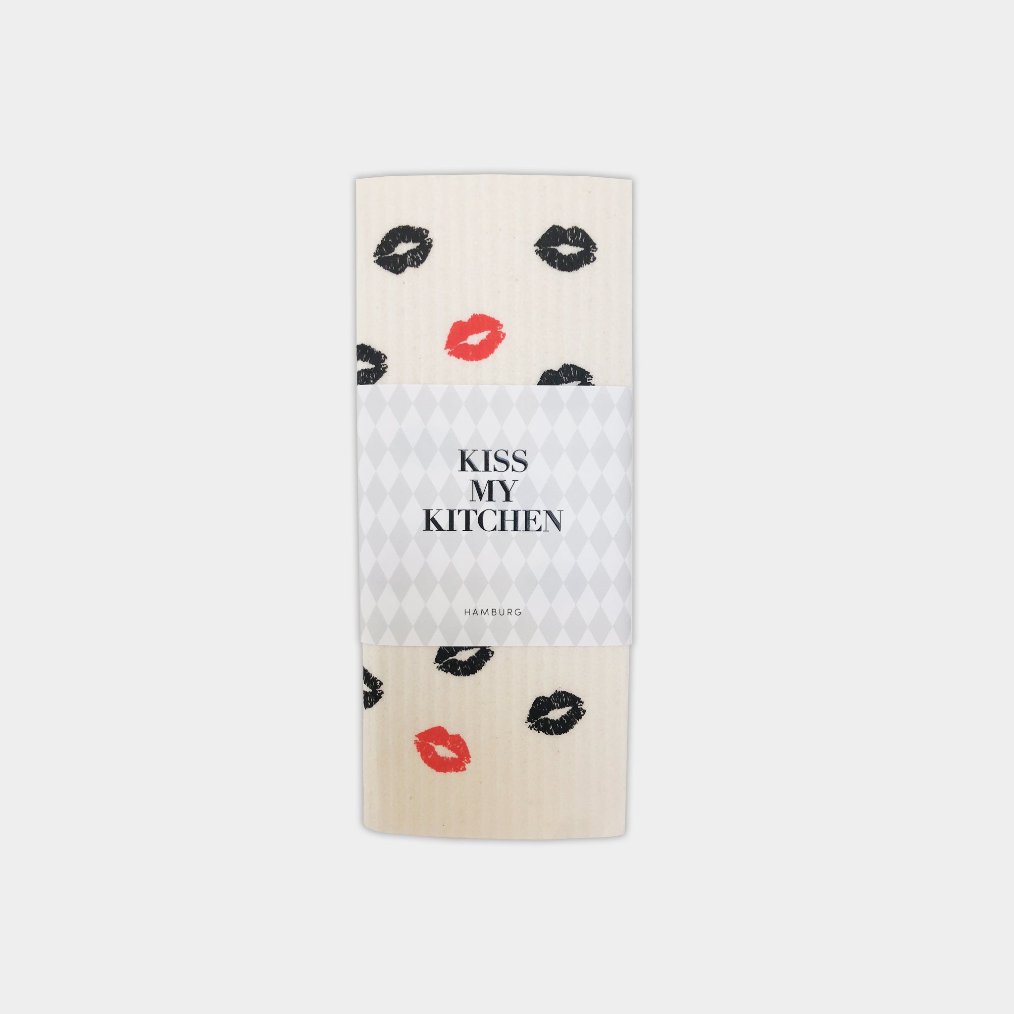 Schwammtuch, Kiss white black red x3