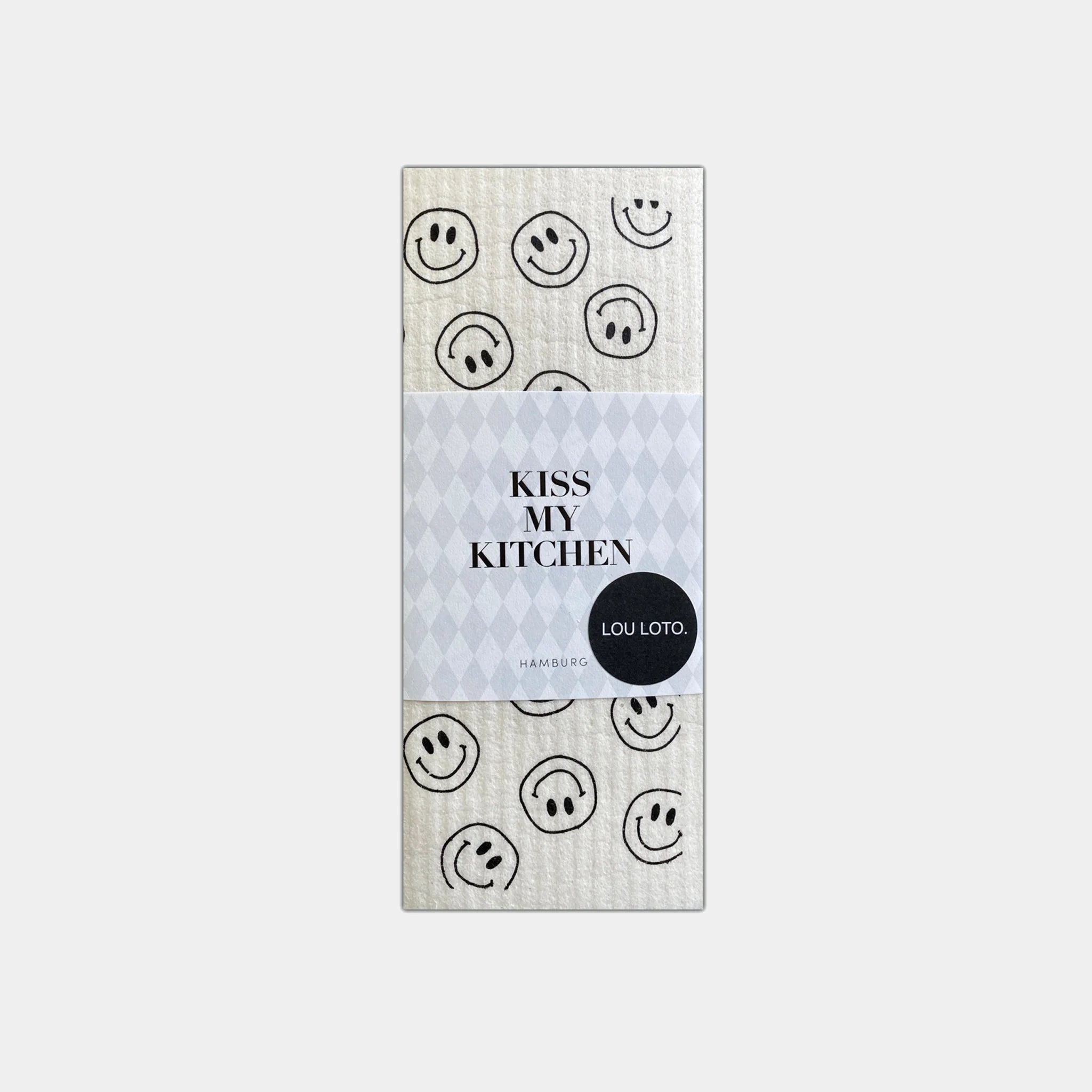Schwammtuch, Smile white black x3