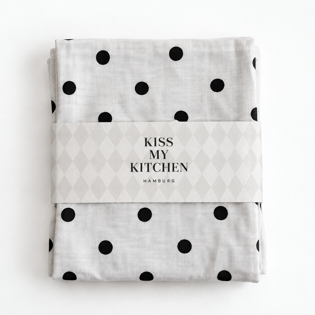 Geschirrtuch Polkadots black white